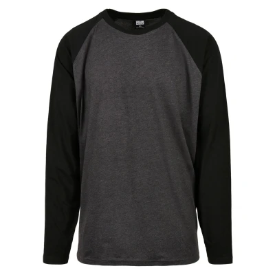 Abbildung von Urban Classics Raglan Contrast LS Langarmshirt, Herren, Größe: Small, Charcoal/black