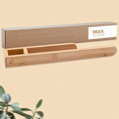 Abbildung von HENNEZ Handtuchhalter &quot;Max&quot; Bambus, Handtuchstange ohne Bohren Wand