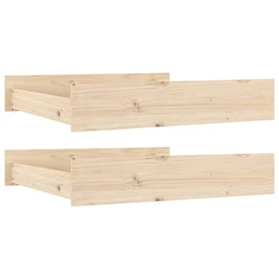 Abbildung von vidaXL 2X Bettschublade Bettkasten Bettschubkasten Schubkasten Unterbettschublade Bettschubladen Schublade Schlafzimmer Massivholz Kiefer