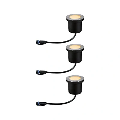 Abbildung von Paulmann LED Einbauleuchte &quot;Plug &amp; Shine Floor Basisset IP67 2200K 3x4,5W Anthrazit&quot;, 3 flammig, Bodeneinbauleuchte, Insektenfreundlich
