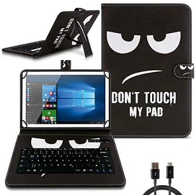Abbildung von NAmobile Tastatur Hülle QWERTZ Bluetooth kompatibel mit Xiaomi Redmi Pad SE Schutzhülle Cover Tablet Tasche Case Keyboard kabellos Ultra deutsches Layout, Farben:Motiv 3
