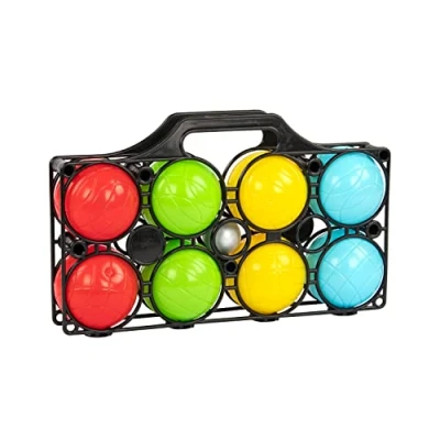 Abbildung von Idena Spiel 40409 Boccia mit 8 farbigen Kugeln, Zielkugel und Tragek