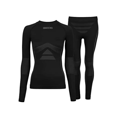 Abbildung von Snocks Thermo SET Unterhemd/shirt, Damen, Größe: XL, Schwarz