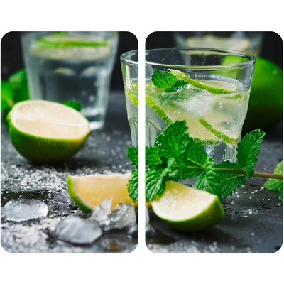 Abbildung von WENKO Herd Abdeckplatte &quot;Mojito&quot;, (Set, 2 tlg.), rutschfesten Spezialfüße