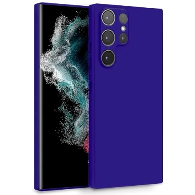 Abbildung von MyGadget Hülle für Samsung Galaxy S22 Ultra Zweilagige Handyhülle mit Kameraschutz Cover Innenfutter &amp; Silikon außen Dunkel Lila