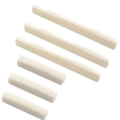 Abbildung von Futheda 3 Set von 6 Stück aus echtem Knochen Brücke Sattel für Gitarre/Ukulele/Bass/E Gitarre
