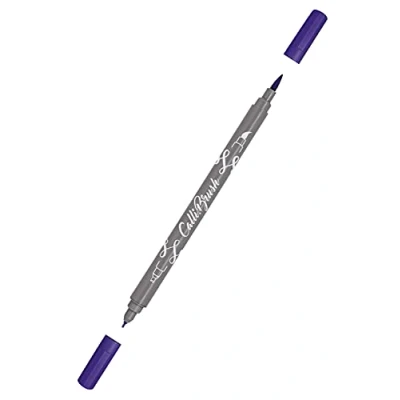 Abbildung von ONLINE Calli.Brush Pen mit Double Tip, Pinsel und Kalligraphie Spitze, Handlettering Brush Pens in verschiedenen Farben, bunte Bullet Journal Stifte für Kalligrafie, Aquarell, Farbe: Dunkelblau