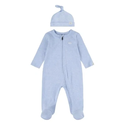 Abbildung von Levi&#039;s Footed Coverall HAT SET Jumpsuit für Kinder, Größe: 68, Light mist heather