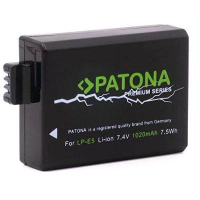 Abbildung von PATONA Premium LP E5 Akku (echte 1020mAh) Kompatibel mit Canon EOS 450D 500D 1000D
