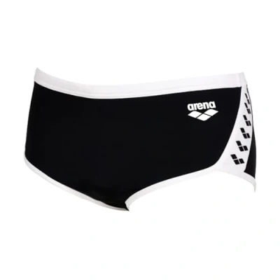 Abbildung von ARENA Herren Badehose Badeshorts Schwimmhose Icons Swim Low Waist Short Solid, Farbe:Schwarz, Wäschegröße:5, Artikel: 510 Black/White