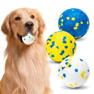 Abbildung von Nobleza Hundeball Unzerstörbar, 3 Stück Hundespielzeug Ball, Dauerhaftes Tennisbälle für Aggressive Kauer, Bälle Hunde Große, Mittelgroße, Kleine und Welpen, Ø 6.3cm
