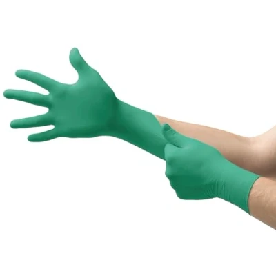Abbildung von Ansell TouchNTuff Einweg Nitrilhandschuhe, puderfreier Untersuchungshandschuh, chemikalienbeständig, lebensmittelecht, mechanischer Schutz, latexfreies PPE, grün, Größe XL, 20 Stück, 92600vp