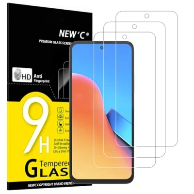 Abbildung von NEW&#039;C 3 Stück, Panzer Schutz Glas für Xiaomi Redmi 12 (nicht kompatibles Note 12), Frei von Kratzern, 9H Härte, HD Displayschutzfolie, 0.33mm Ultra klar, Ultrabeständig