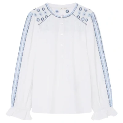 Abbildung von Springfield Shoulder Embroidery Bluse, Damen, Größe: 40, White