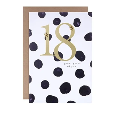 Abbildung von Hallmark Glückwunschkarte zum 18. Geburtstag modernes Punkt Design