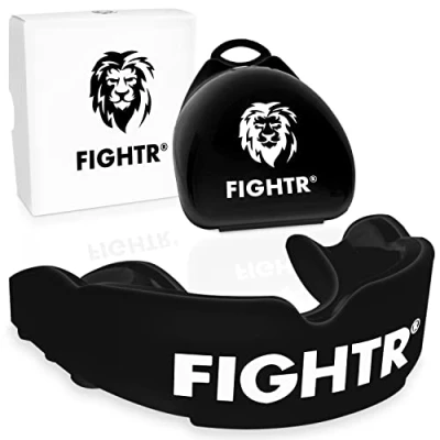 Abbildung von FIGHTR® Premium Mundschutz ideale Atmung &amp; leicht Anpassbar Sport Zahnschutz für Boxen, MMA, Muay Thai, Hockey Kampfsport inkl. Hygiene Box