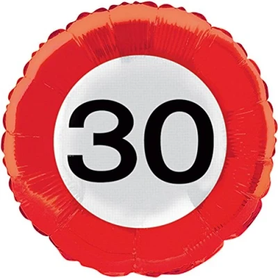 Abbildung von Ballonfolie 30 Jahre Verkehrszeichen