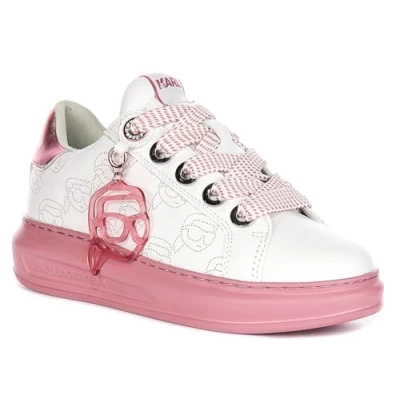 Abbildung von KARL Lagerfeld Kapri Sneaker low, Damen, Größe: 37, White/pink Schuhe
