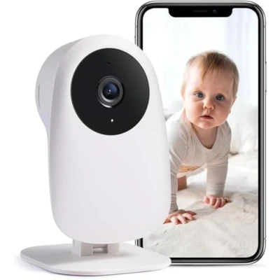 Abbildung von nooie Babyphone mit Kamera, Baby Kamera WLAN, Monitor with Camera und APP, Gegensprechfunktion 1080P HD Nachtsicht Kompatibel Alexa 2.4Ghz WiFi, Bewegungs Geräuscherkennung, Indoor