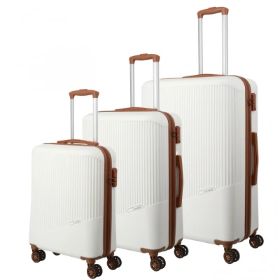 Abbildung von Travelite BALI 4 Rollen 3TEILIG Kofferset, Größe: One Size, Weiss cognac