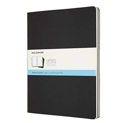 Abbildung von Moleskine Cahier Notizhefte (Punktraster, Xxlarge, Kartoneinband) 3er Set schwarz