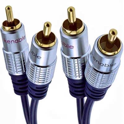 Abbildung von Reines Kupfer OFC HQ 2 x Chinch Cinch Stecker Zum Stereo Audio Kabel Vergoldeten 20 m [20 Meter/20m]