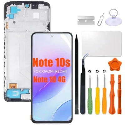 Abbildung von Ersatz für Xiaomi Redmi Note 10 4G 10s LCD Bildschirm mit Rahmen Note10s M2101K7AI M2101K7AG M2101K7BG Touchscreen Display Panel Digitizer Montage Reparaturset