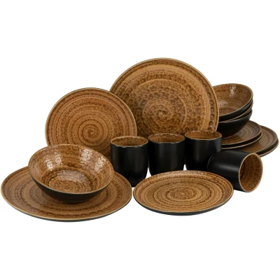 Abbildung von CreaTable Kombiservice &quot;Geschirr Set Villa Romana&quot;, (Set, 16 tlg., Kaffeeservice und Tafelservice im Set, für 4 Personen), Service, handwerklicher Charakter, Teile, Personen