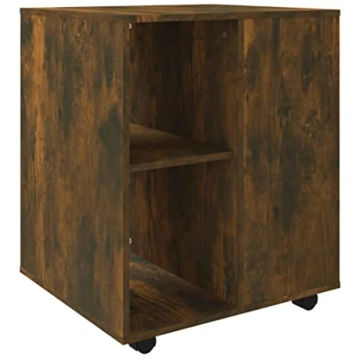 Abbildung von vidaXL Rollschrank, Rollcontainer mit viel Stauraum, Aktenschrank Rollen, Büroschrank Bürocontainer Schrank, Räuchereiche Holzwerkstoff