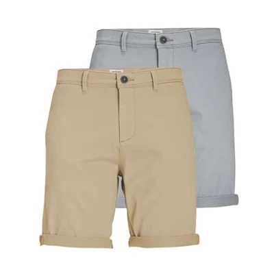 Abbildung von JACK &amp; JONES Herren JPSTBOWIE Shorts SOLID SRT 2PK, Crockery/Ultimate Grey, XL