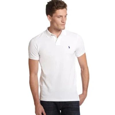 Abbildung von Ralph Lauren Polo Piqué Custom Slim Fit (IT, Text, L, Regular, Weiß), Weiß