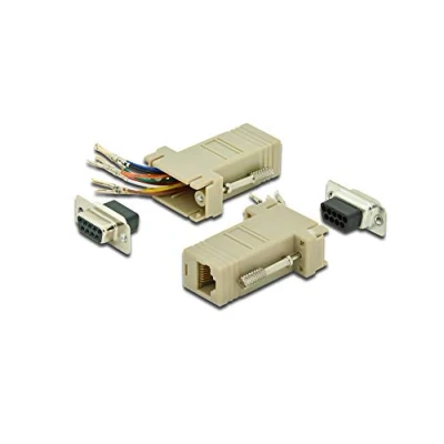 Abbildung von DIGITUS D Sub 9 zu RJ45 Adapter Kupplung zur Selbst Assemblierung Buchse RS 232 485 PVC Gehäuse