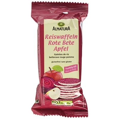 Abbildung von Alnatura Bio Reiswaffeln Rote Beete Apfel, 1 x 23,5g