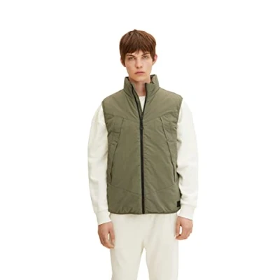 Abbildung von TOM TAILOR Denim Herren Weste 1031783, 10415 Dusty Olive Green, XXL