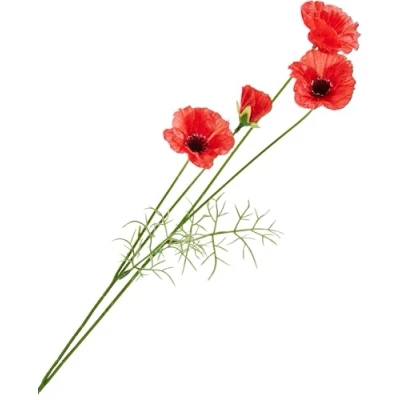 Abbildung von DPI Mohn Pick 4 Blüten Kunstblume, Länge 60 cm, Frühling, Blume, für Deko, Kranz, DIY Basteln, Frühlingsdeko, Ostern