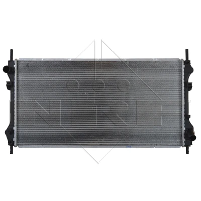 Abbildung von NRF 509697 Kühler, Motorkühlung Aluminium 770 396 24 mit Anbauteilen Kühlrippen gelötet FORD: Transit Mk5 Bus, Kastenwagen