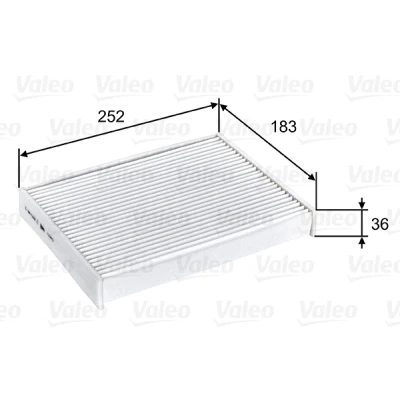 Abbildung von VALEO 715803 Innenraumfilter Partikelfilter 250 180 35 CLIMFILTER COMFORT NISSAN: X Trail, DACIA: Dokker Kombi, Express
