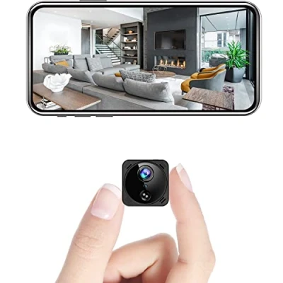 Abbildung von HYCENCY Mini Kamera 4K WLAN Überwachungskamera Live Übertragung Handy APP WiFi Kleine Sicherheitskamera für Innen mit Langer Akkulaufzeit, Cloud Speicher, Nachtsicht, Bewegungserkennung