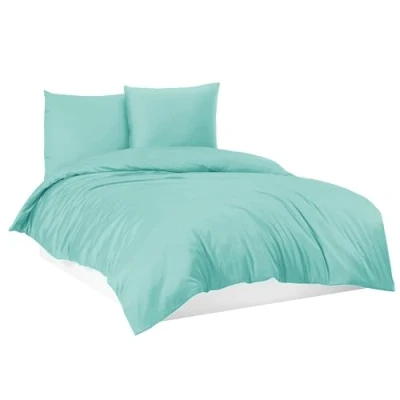 Abbildung von Mixibaby Bettwäsche Bettgarnitur Bettbezug 100% Baumwolle 135x200 155x220 200x200 200x220, Farbe:Mint, Größe:200 x 200 cm