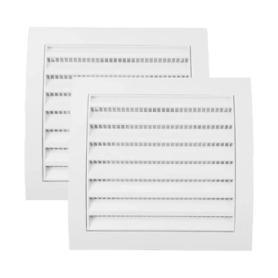 Abbildung von Vent Systems Ø100mm Außenmaße 148x153mm 2 Stück Weiß Lüftungsschlitz Abdeckung für Trockner, Belüftungsöffnungen und Abluft Rohr, den Außenbereich geeignet