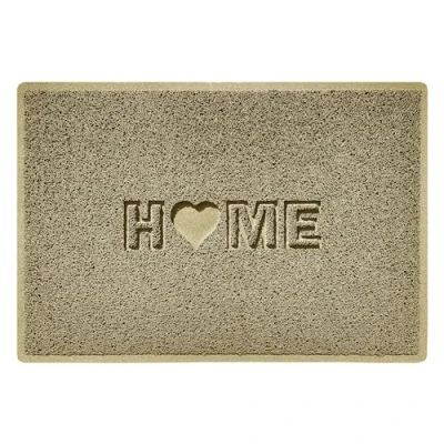 Abbildung von Nicoman Love at Home Fußmatte 90 x 60 cm Honesty Beige strapazierfähig rutschfest Indoor/Outdoor Eingangsbarriere Schmutzfangmatte Haus Terrasse Garten Wintergarten Zuhause Herz