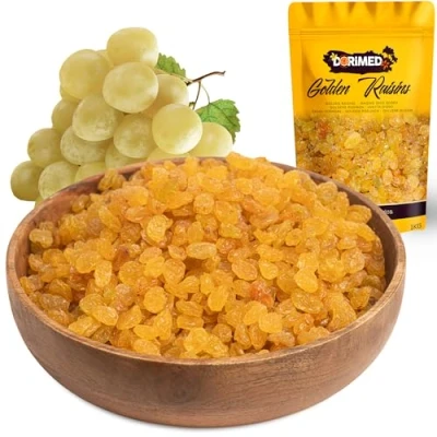 Abbildung von Rosinen Golden Getrocknete Goldene 1kg Ohne Zucker Groß GVO frei Heimisch in Südafrika Hoch Faser Dorimed