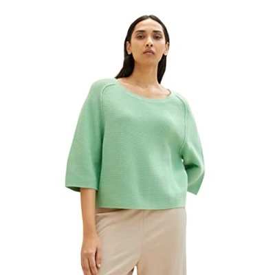 Abbildung von TOM Tailor MIT RAGLANÄRMELN Strickpullover, Damen, Größe: XXL, Okra green