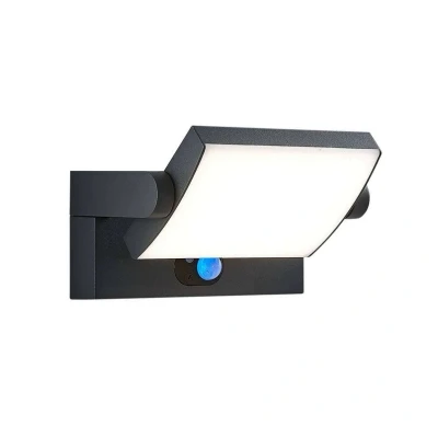 Abbildung von Lindby LED Solar Außenwandlampe Sherin, anthrazit, Sensor