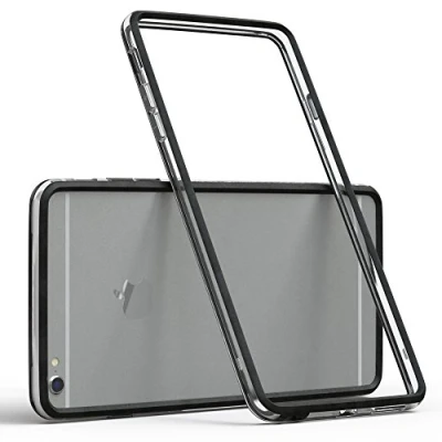 Abbildung von EAZY CASE Bumper kompatibel mit iPhone 6 Plus / 6S Silikon Plus/iPhone Flexible Schutzhülle als Rahmenschutz in Schwarz