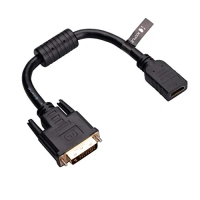 Abbildung von HDMI zu DVI Adapter Größe: 15cm (DVI D Dual Link 24+1) Buchse Stecker mit Vergoldetem Verbinder 1080P Full HD Konverter