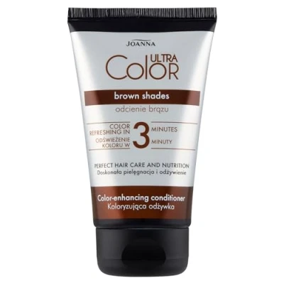 Abbildung von Joanna Ultra Color Farbschutz Spülung Conditioner für Braun Tönen Natürliches und Gefärbtes Haar Feuchtigkeitsspendend Ammoniakfrei Farbauffrischung intensivierung in 3 Minuten 100 ml