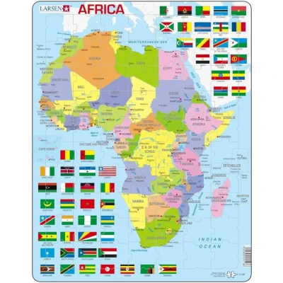 Abbildung von Larsen K13 Puzzle Afrika mit Flaggen 70 Teile