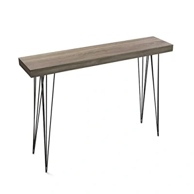 Abbildung von Versa Dallas Schmales Möbelstück für den Eingangsbereich oder Flur, Moderner Konsolentisch, Maßnahmen (H x L B) 80 25 110 cm, Holz und Metall, Farbe: Braun