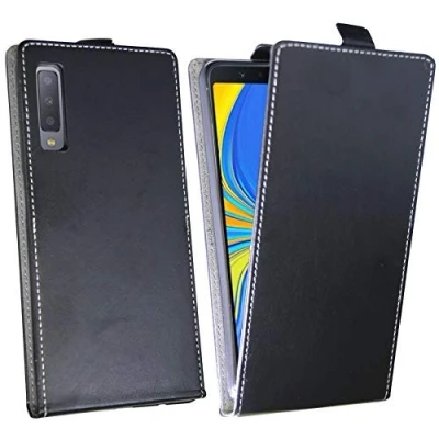 Abbildung von cofi1453 Klapptasche Schutztasche Schutzhülle kompatibel mit Samsung Galaxy A7 2018 (A750F) Flip Tasche Hülle Zubehör Etui in Schwarz